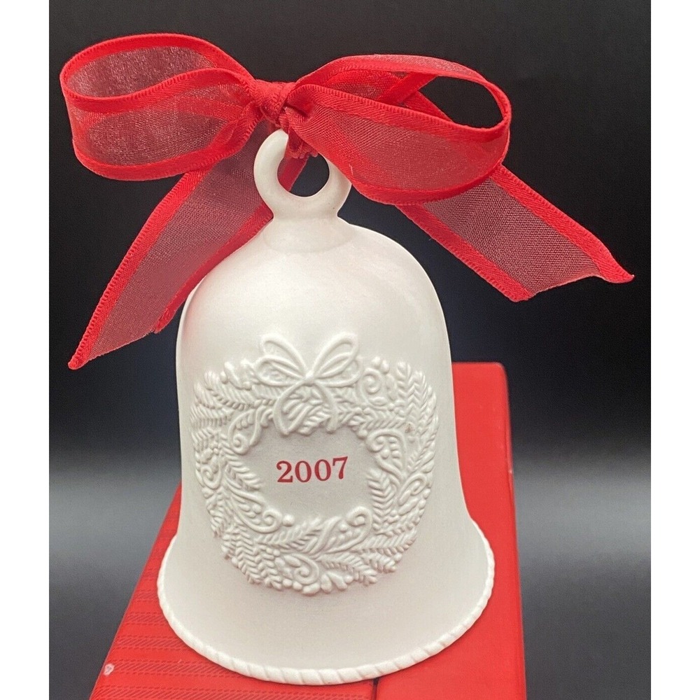 NIB Hallmark Keepsake Ornament Porcelain Dated Bell 2007 Christmas Original Box
